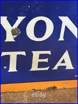 Vintage & Original authentic Double Sided Enamel Lyon's Tea Sign 42 X 30cm