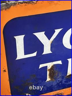 Vintage & Original authentic Double Sided Enamel Lyon's Tea Sign 42 X 30cm