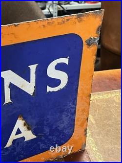 Vintage & Original authentic Double Sided Enamel Lyon's Tea Sign 42 X 30cm