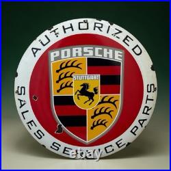 Vintage PORSCHE Enamel Plaque Sign Émaillée 50 cm
