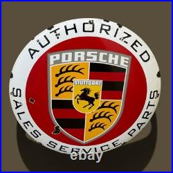 Vintage PORSCHE Enamel Plaque Sign Émaillée 50 cm