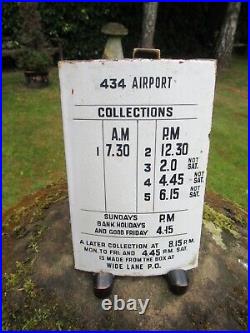Vintage PO Airport Enamel Curved Post Box Sign No 434 Size 21 cm x 13.5cm Ex