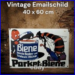 Vintage Parket Biene Enamel Advertisement Sign Enamel Plaque Vintage Parket Biene Enamel Advertisement Sign Enamel Plaque