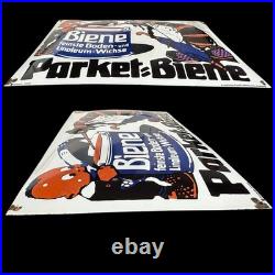 Vintage Parket Biene Enamel Advertisement Sign Enamel Plaque