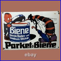 Vintage Parket Biene Enamel Advertisement Sign Enamel Plaque