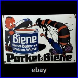 Vintage Parket Biene Enamel Advertisement Sign Enamel Plaque