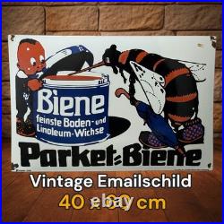 Vintage Parket Biene Enamel Advertisement Sign Enamel Plaque