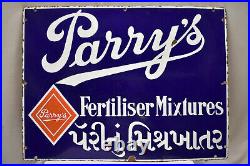 Vintage Parry's Fertilizer Mixture Sign Board Porcelain Enamel Advertising Old