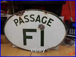 Vintage Passage F1 Double Sided Enamel Sign