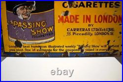 Vintage Passing Show Cigarettes Porcelain Enamel Sign 30x20 Tobacco Advertising Vintage Passing Show Cigarettes Porcelain Enamel Sign 30x20 Tobacco Advertising