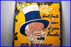 Vintage Passing Show Cigarettes Porcelain Enamel Sign 30x20 Tobacco Advertising Vintage Passing Show Cigarettes Porcelain Enamel Sign 30x20 Tobacco Advertising