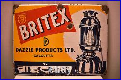 Vintage Petromax Britex Brand Lantern Sign Board Porcelain Enamel Advertising