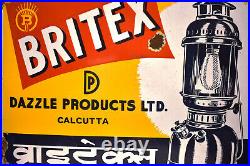 Vintage Petromax Britex Brand Lantern Sign Board Porcelain Enamel Advertising
