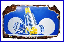 Vintage Philips Argenta Enamel Sign 16x9 Porcelain Advertising Board Light Bulb