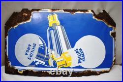 Vintage Philips Argenta Enamel Sign 16x9 Porcelain Advertising Board Light Bulb