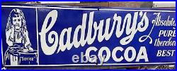Vintage Pictorial Cadbury's Cocoa Absolutely Pure Therefore The Best Enamel Sign