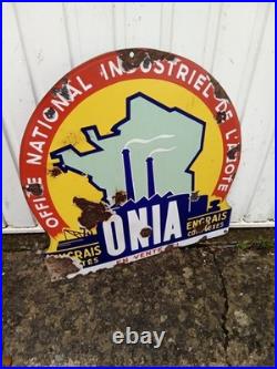 Vintage Pictorial Industrial/Colourful Enamel sign French makers/original 19 x19