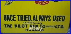 Vintage Pilot Pen Ad Porcelain Enamel Sign Board
