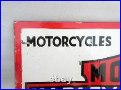 Vintage Porcelain Enamel Harley Davidson Motor Cycles Ad Both Sided Signboard