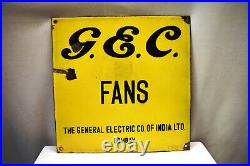 Vintage Porcelain Enamel Sign Board General Electric Co Fans G. E. C Advertising8