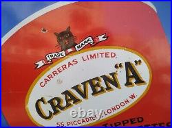 Vintage Porcelain Enamel Sign Craven A Virginia Cigarette Carreras London 1910
