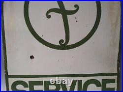 Vintage Porcelain Enamel Sign Force Automobile Service Truck And Tempo Service