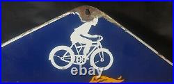 Vintage Porcelain Enamel Sign Good Year Cycle Tire Tyres Hexagon Shape Collect4