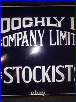 Vintage Porcelain Enamel Sign Hooghly Ink Company Limited Stockists Dealers Sign