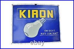 Vintage Porcelain Enamel Sign Kiron Bulb Electric Lamp Advertising Collectibles