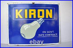 Vintage Porcelain Enamel Sign Kiron Bulb Electric Lamp Advertising Collectibles
