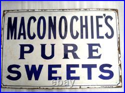 Vintage Porcelain Enamel Sign Maconochies Pure Sweet Falkirk Iron Co London 1920