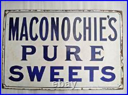 Vintage Porcelain Enamel Sign Maconochies Pure Sweet Falkirk Iron Co London 1920
