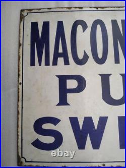Vintage Porcelain Enamel Sign Maconochies Pure Sweet Falkirk Iron Co London 1920