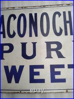 Vintage Porcelain Enamel Sign Maconochies Pure Sweet Falkirk Iron Co London 1920