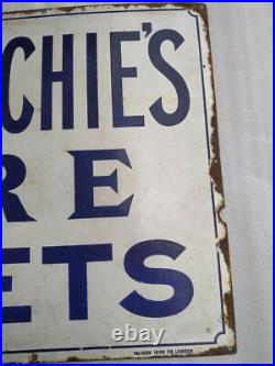 Vintage Porcelain Enamel Sign Maconochies Pure Sweet Falkirk Iron Co London 1920