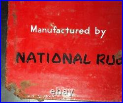 Vintage Porcelain Enamel Sign Nrm National Rubber Manufacture Belting And Hoses