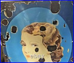 Vintage Porcelain Enamel Sign Ovaltine Beverage Health Food Tonic Lady Graphics