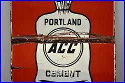 Vintage Porcelain Enamel Sign Portland ACC Cement Depicting Cement Bag Advert21