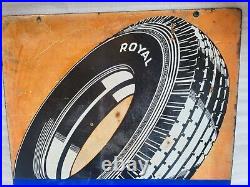Vintage Porcelain Enamel Sign Royal Tyre Germany Boos and Hahn Rotenberg 2 Sided