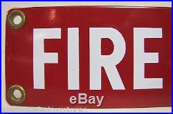 Vintage Porcelain FIRE ESCAPE Sign old orig red white enamel fire safety advert