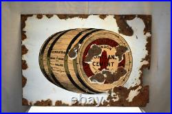 Vintage Portland Cement Enamel Sign Gillingham Brand Barrel England Advertising