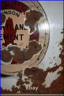 Vintage Portland Cement Enamel Sign Gillingham Brand Barrel England Advertising