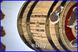 Vintage Portland Cement Enamel Sign Gillingham Brand Barrel England Advertising