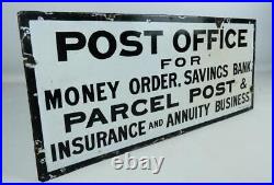 Vintage Post Office For Money Order, Savings Bank, Parcel Post etc enamel sign