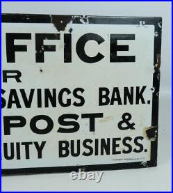 Vintage Post Office For Money Order, Savings Bank, Parcel Post etc enamel sign