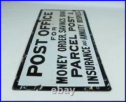 Vintage Post Office For Money Order, Savings Bank, Parcel Post etc enamel sign