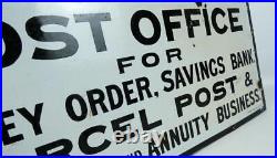 Vintage Post Office For Money Order, Savings Bank, Parcel Post etc enamel sign