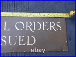 Vintage Post Office GPO'POSTAL ORDERS ISSUED' Metal Enamel Sign