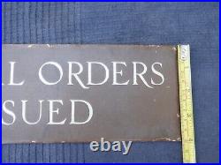 Vintage Post Office GPO'POSTAL ORDERS ISSUED' Metal Enamel Sign