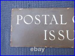 Vintage Post Office GPO'POSTAL ORDERS ISSUED' Metal Enamel Sign